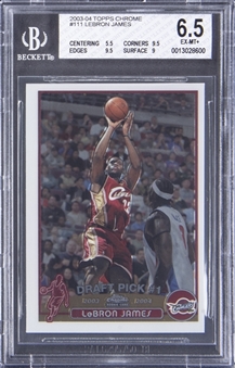 2003-04 Topps Chrome #111 LeBron James Rookie Card - BGS EX-MT+ 6.5